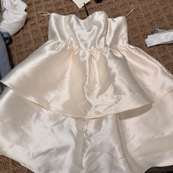 Satin Ivory Mini Dress - Picture 1 of 2
